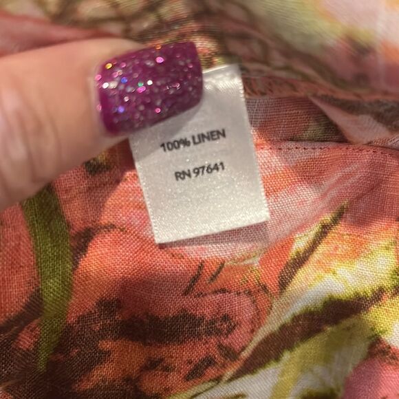 J. Jill Love Linen Pink Floral Linen Sleeveless Shift Dress, S! - Picture 7 of 8